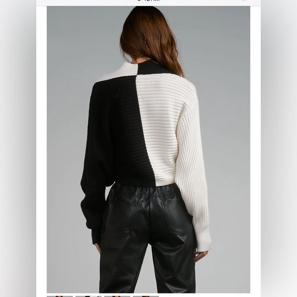 🖤NWT Elan Black and White Colorblock Sweater//Size L 🖤 - Picture 5 of 6